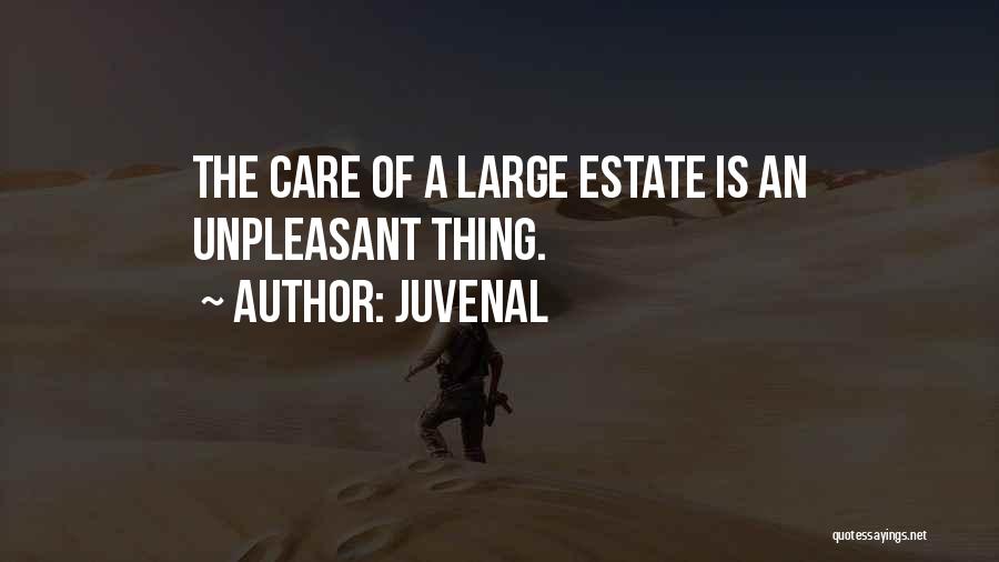 Juvenal Quotes: The Care Of A Large Estate Is An Unpleasant Thing.