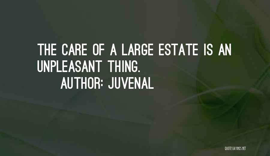 Juvenal Quotes: The Care Of A Large Estate Is An Unpleasant Thing.