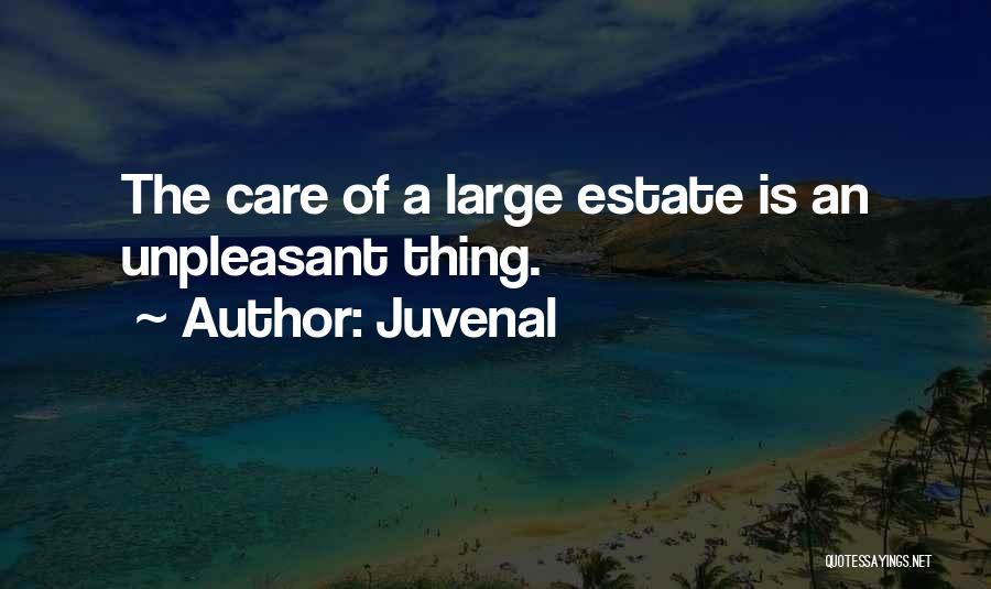 Juvenal Quotes: The Care Of A Large Estate Is An Unpleasant Thing.