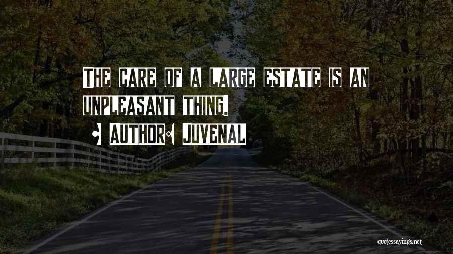 Juvenal Quotes: The Care Of A Large Estate Is An Unpleasant Thing.