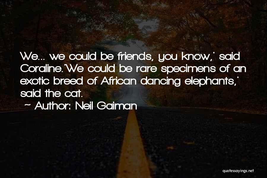 Neil Gaiman Quotes: We... We Could Be Friends, You Know,' Said Coraline.'we Could Be Rare Specimens Of An Exotic Breed Of African Dancing