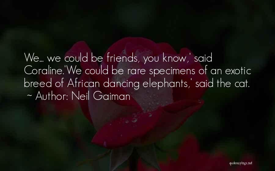 Neil Gaiman Quotes: We... We Could Be Friends, You Know,' Said Coraline.'we Could Be Rare Specimens Of An Exotic Breed Of African Dancing
