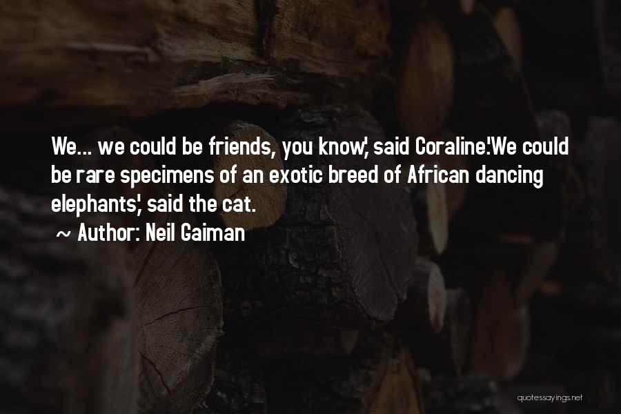 Neil Gaiman Quotes: We... We Could Be Friends, You Know,' Said Coraline.'we Could Be Rare Specimens Of An Exotic Breed Of African Dancing