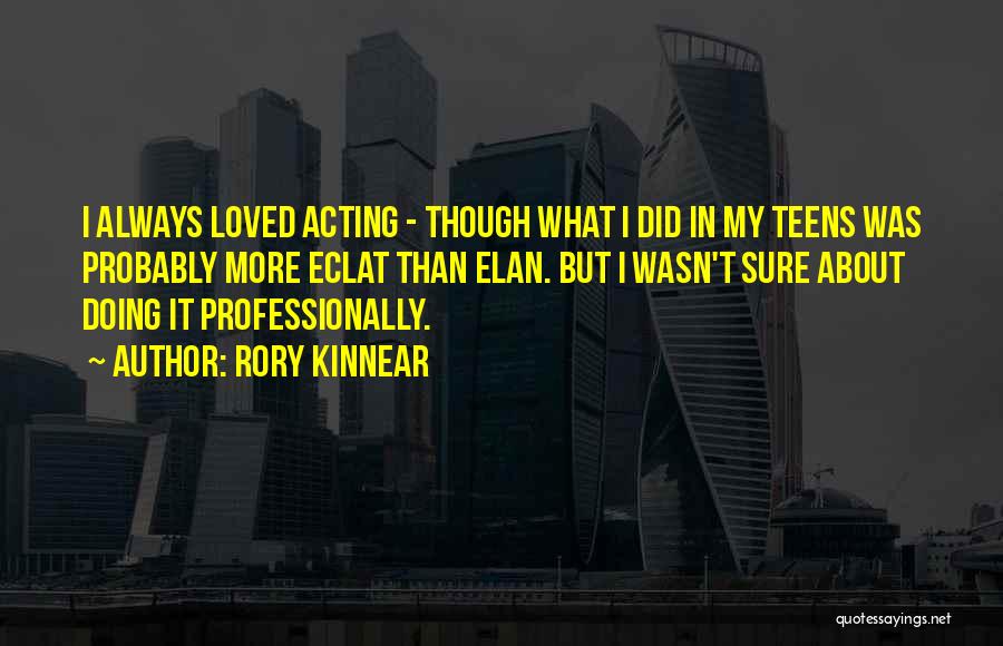 Rory Kinnear Quotes: I Always Loved Acting - Though What I Did In My Teens Was Probably More Eclat Than Elan. But I