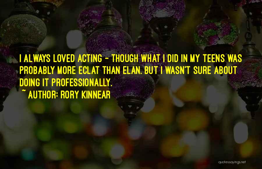 Rory Kinnear Quotes: I Always Loved Acting - Though What I Did In My Teens Was Probably More Eclat Than Elan. But I