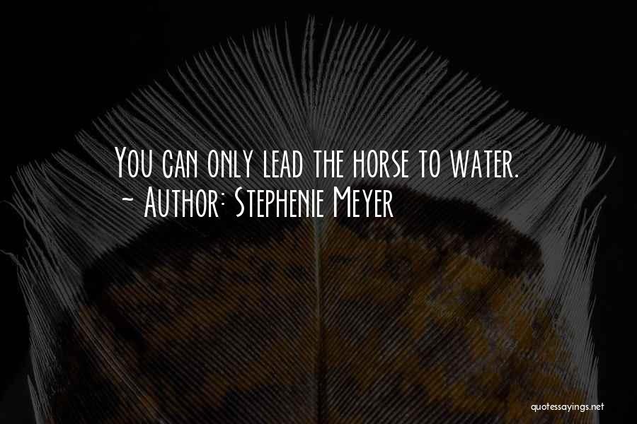 Stephenie Meyer Quotes: You Can Only Lead The Horse To Water.