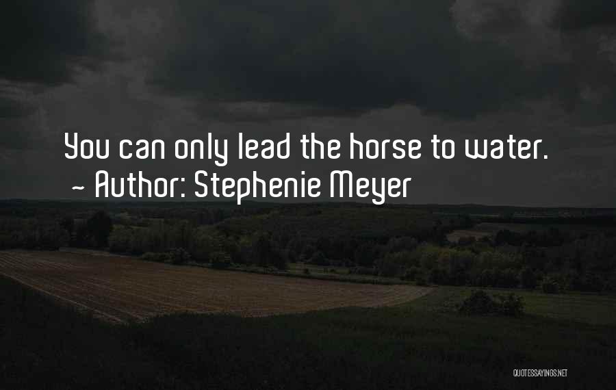 Stephenie Meyer Quotes: You Can Only Lead The Horse To Water.