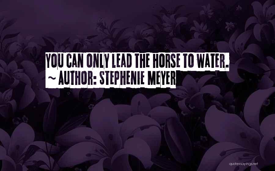 Stephenie Meyer Quotes: You Can Only Lead The Horse To Water.