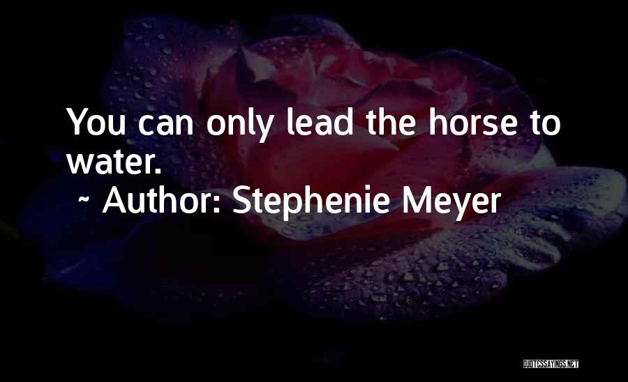 Stephenie Meyer Quotes: You Can Only Lead The Horse To Water.