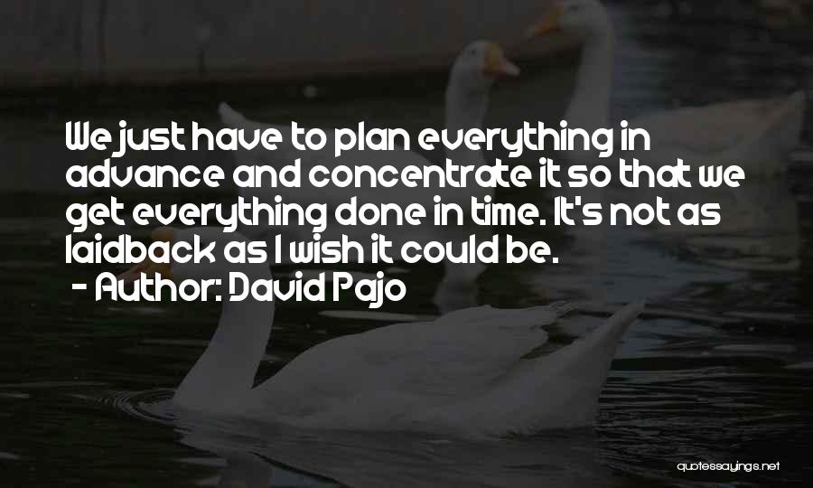 David Pajo Quotes: We Just Have To Plan Everything In Advance And Concentrate It So That We Get Everything Done In Time. It's