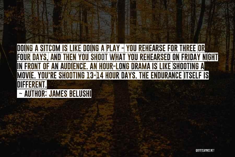 James Belushi Quotes: Doing A Sitcom Is Like Doing A Play - You Rehearse For Three Or Four Days, And Then You Shoot