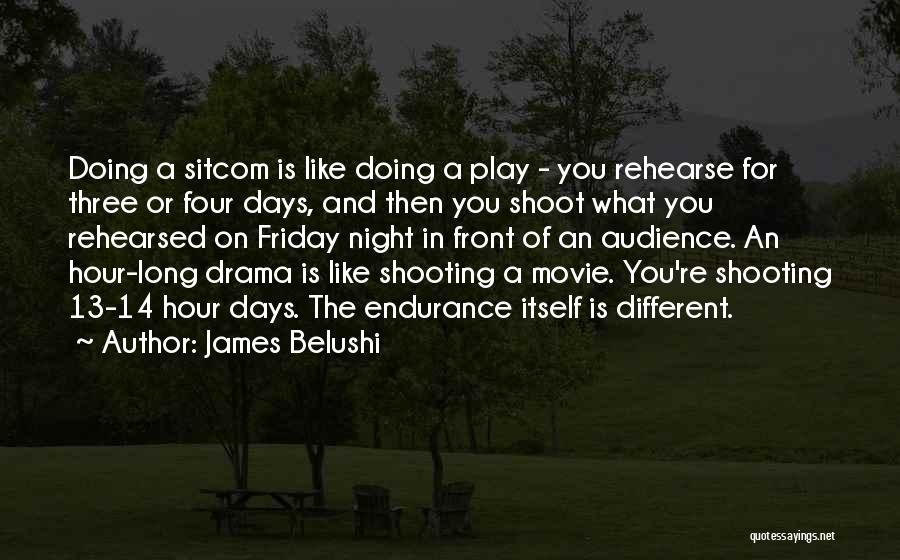 James Belushi Quotes: Doing A Sitcom Is Like Doing A Play - You Rehearse For Three Or Four Days, And Then You Shoot