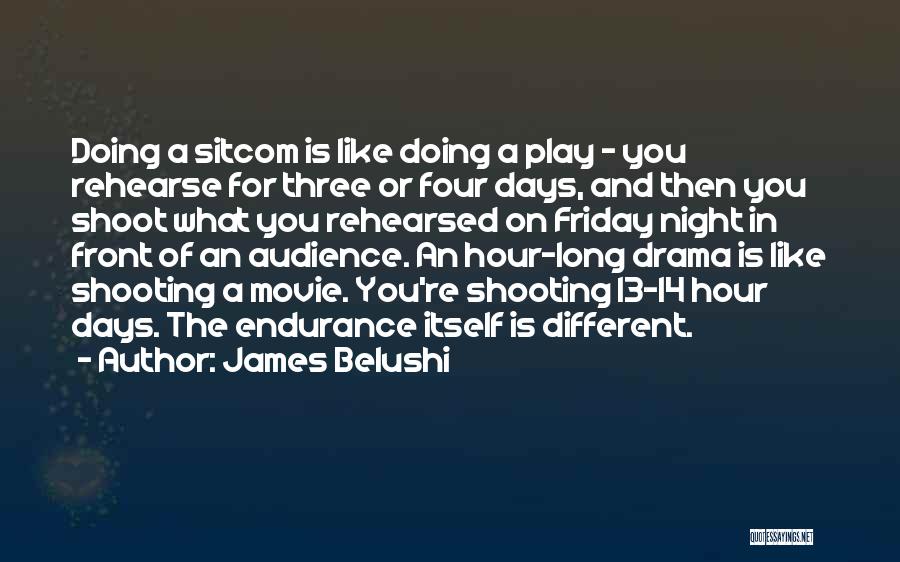 James Belushi Quotes: Doing A Sitcom Is Like Doing A Play - You Rehearse For Three Or Four Days, And Then You Shoot