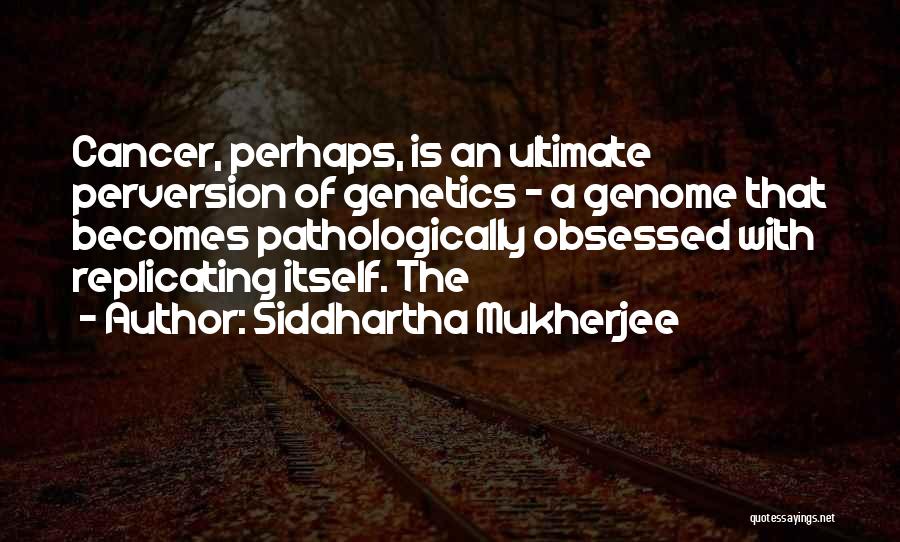 Siddhartha Mukherjee Quotes: Cancer, Perhaps, Is An Ultimate Perversion Of Genetics - A Genome That Becomes Pathologically Obsessed With Replicating Itself. The