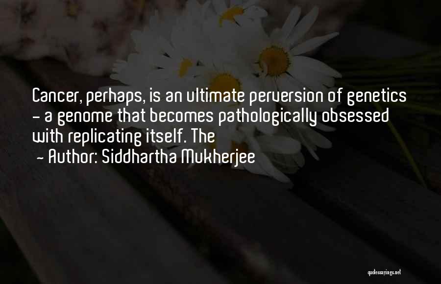 Siddhartha Mukherjee Quotes: Cancer, Perhaps, Is An Ultimate Perversion Of Genetics - A Genome That Becomes Pathologically Obsessed With Replicating Itself. The