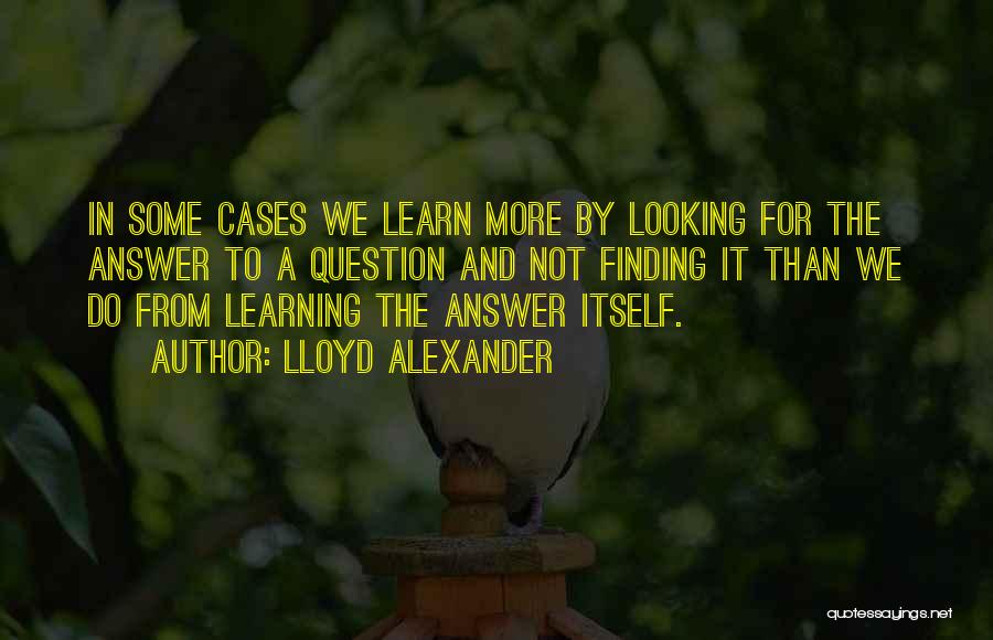 Lloyd Alexander Quotes: In Some Cases We Learn More By Looking For The Answer To A Question And Not Finding It Than We