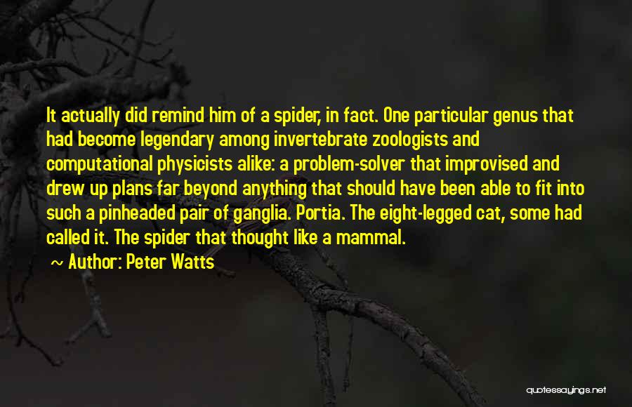 Peter Watts Quotes: It Actually Did Remind Him Of A Spider, In Fact. One Particular Genus That Had Become Legendary Among Invertebrate Zoologists