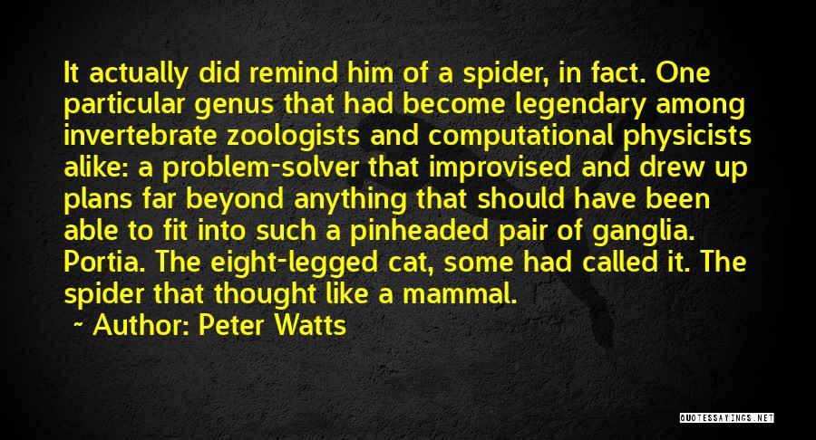 Peter Watts Quotes: It Actually Did Remind Him Of A Spider, In Fact. One Particular Genus That Had Become Legendary Among Invertebrate Zoologists