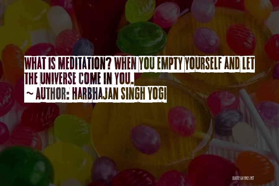 Harbhajan Singh Yogi Quotes: What Is Meditation? When You Empty Yourself And Let The Universe Come In You.