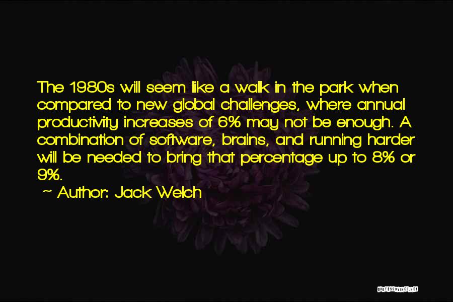 Jack Welch Quotes: The 1980s Will Seem Like A Walk In The Park When Compared To New Global Challenges, Where Annual Productivity Increases