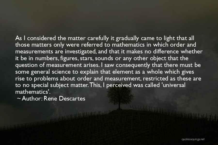 Rene Descartes Quotes: As I Considered The Matter Carefully It Gradually Came To Light That All Those Matters Only Were Referred To Mathematics