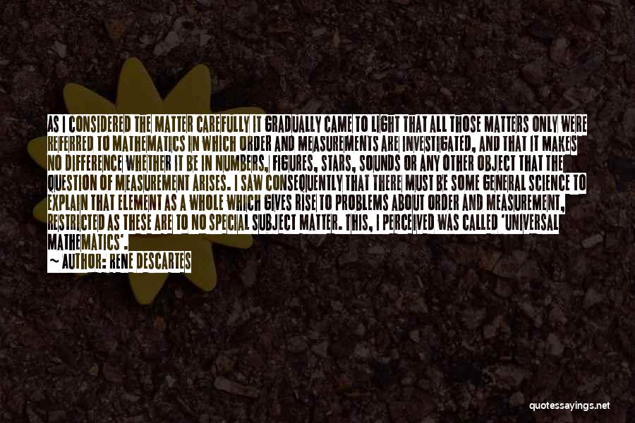 Rene Descartes Quotes: As I Considered The Matter Carefully It Gradually Came To Light That All Those Matters Only Were Referred To Mathematics