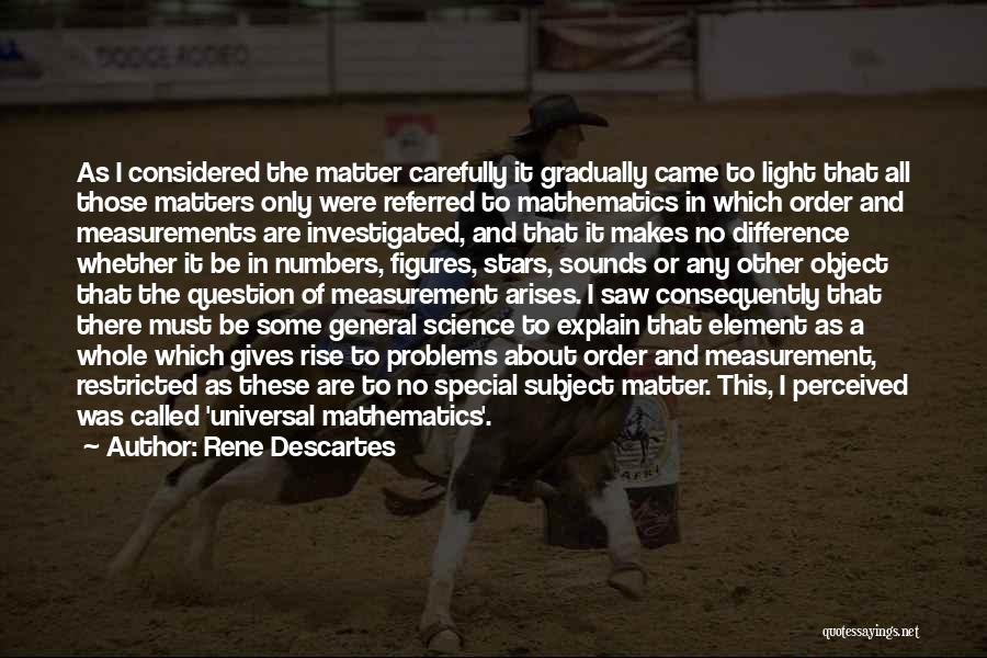 Rene Descartes Quotes: As I Considered The Matter Carefully It Gradually Came To Light That All Those Matters Only Were Referred To Mathematics