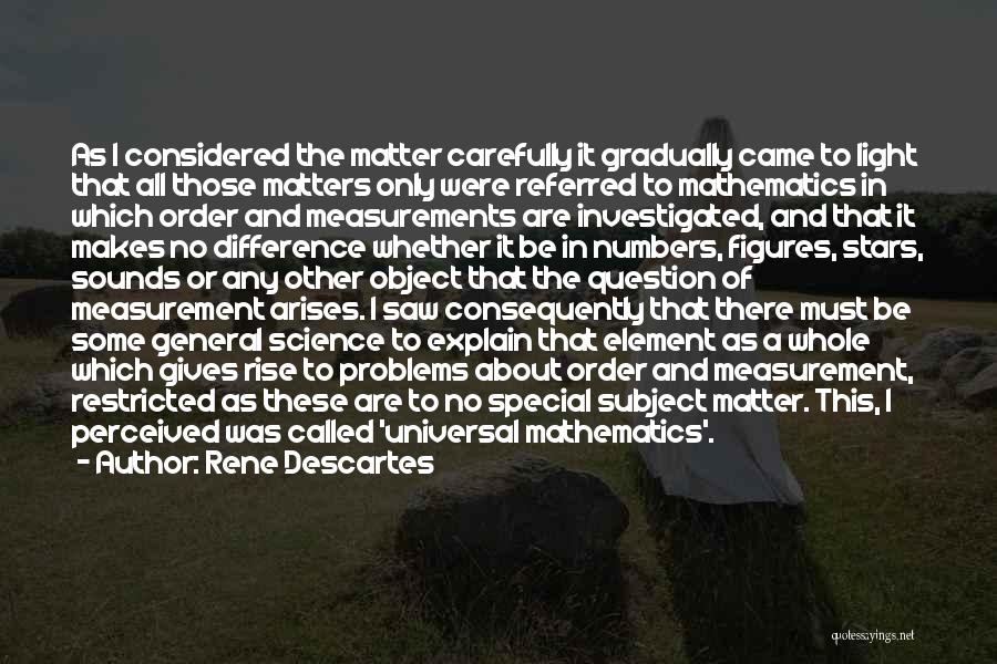 Rene Descartes Quotes: As I Considered The Matter Carefully It Gradually Came To Light That All Those Matters Only Were Referred To Mathematics