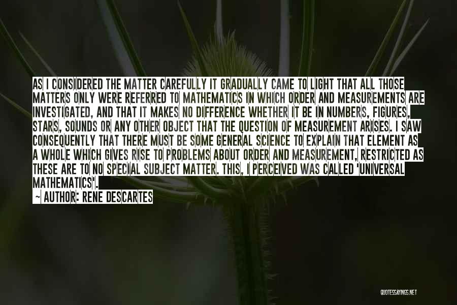 Rene Descartes Quotes: As I Considered The Matter Carefully It Gradually Came To Light That All Those Matters Only Were Referred To Mathematics