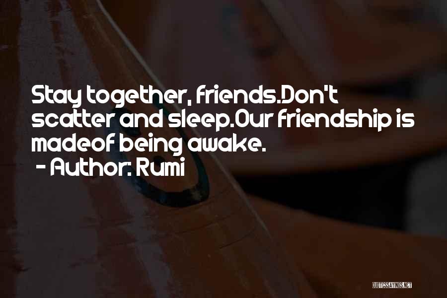 Rumi Quotes: Stay Together, Friends.don't Scatter And Sleep.our Friendship Is Madeof Being Awake.