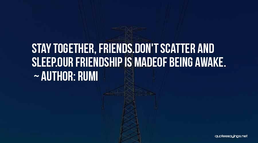 Rumi Quotes: Stay Together, Friends.don't Scatter And Sleep.our Friendship Is Madeof Being Awake.