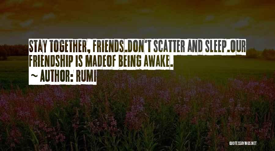 Rumi Quotes: Stay Together, Friends.don't Scatter And Sleep.our Friendship Is Madeof Being Awake.
