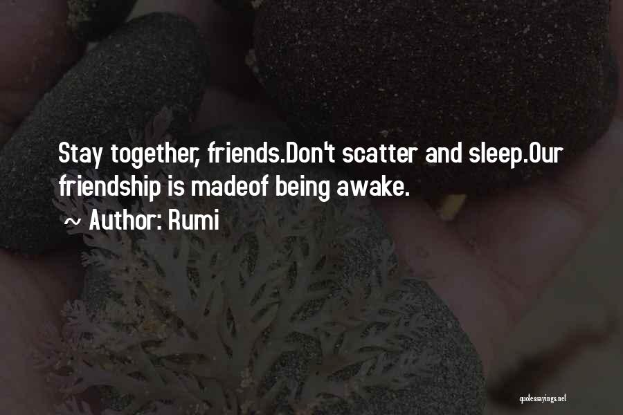 Rumi Quotes: Stay Together, Friends.don't Scatter And Sleep.our Friendship Is Madeof Being Awake.