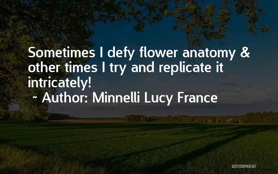 Minnelli Lucy France Quotes: Sometimes I Defy Flower Anatomy & Other Times I Try And Replicate It Intricately!