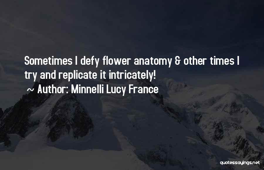 Minnelli Lucy France Quotes: Sometimes I Defy Flower Anatomy & Other Times I Try And Replicate It Intricately!