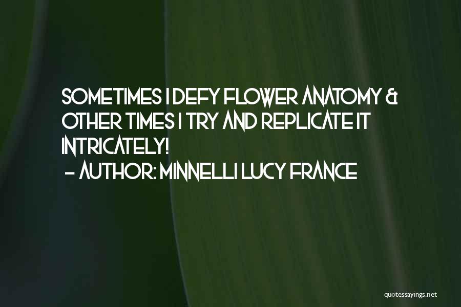 Minnelli Lucy France Quotes: Sometimes I Defy Flower Anatomy & Other Times I Try And Replicate It Intricately!
