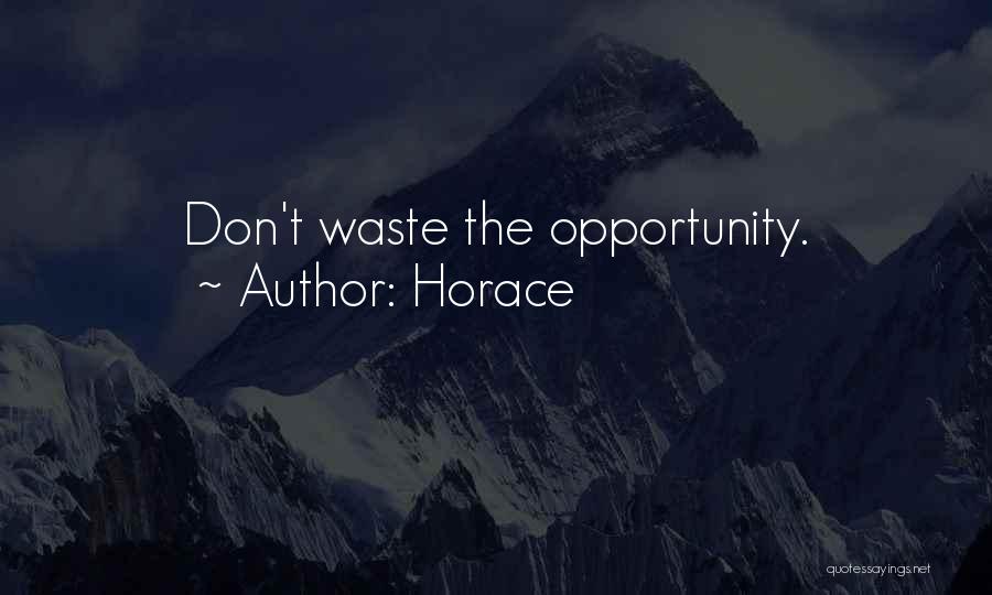 Horace Quotes: Don't Waste The Opportunity.