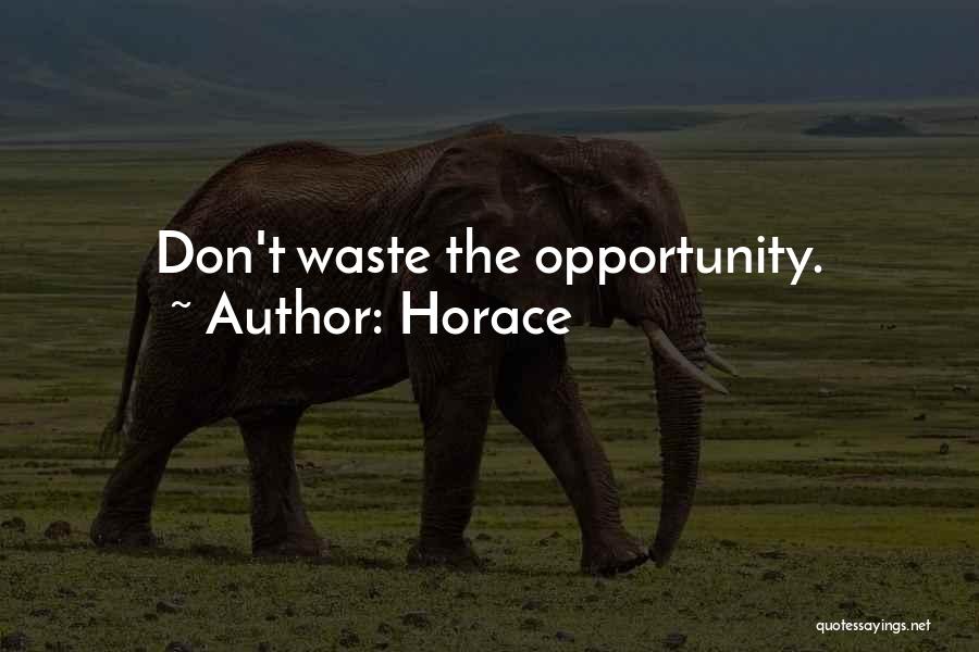Horace Quotes: Don't Waste The Opportunity.
