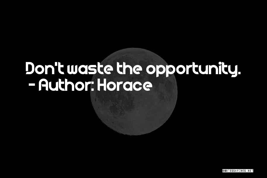 Horace Quotes: Don't Waste The Opportunity.