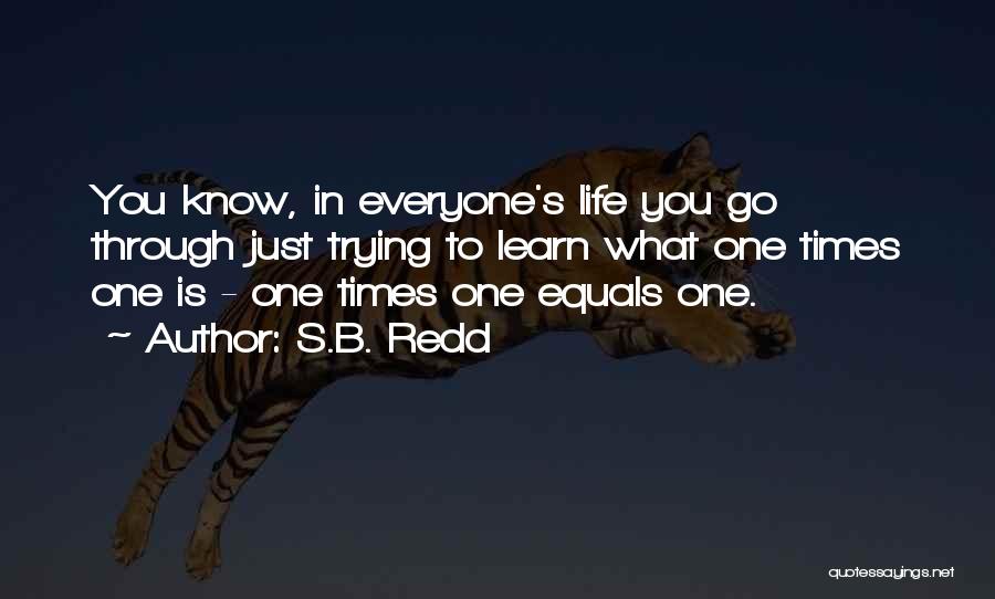S.B. Redd Quotes: You Know, In Everyone's Life You Go Through Just Trying To Learn What One Times One Is - One Times