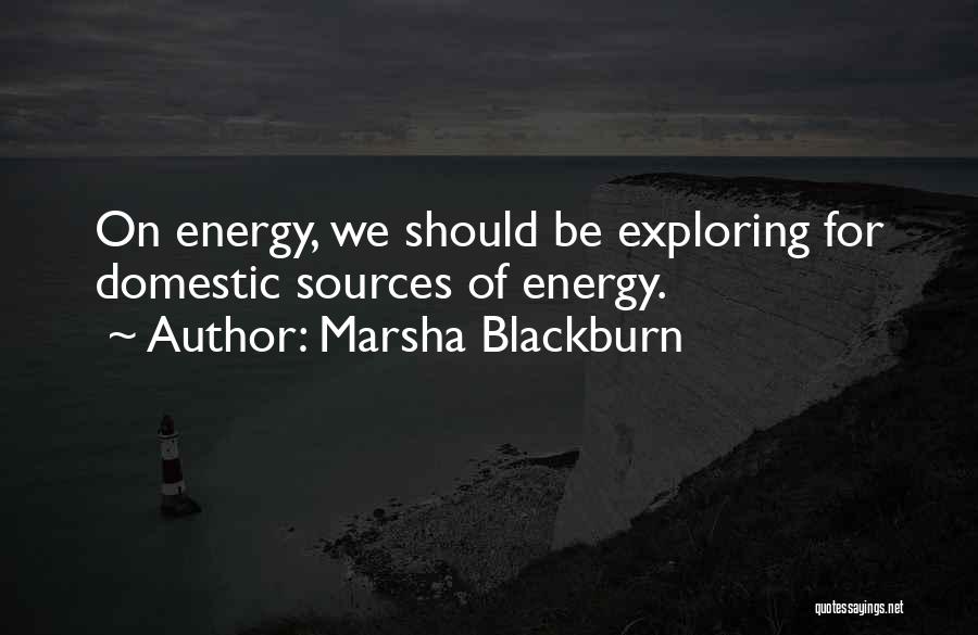 Marsha Blackburn Quotes: On Energy, We Should Be Exploring For Domestic Sources Of Energy.