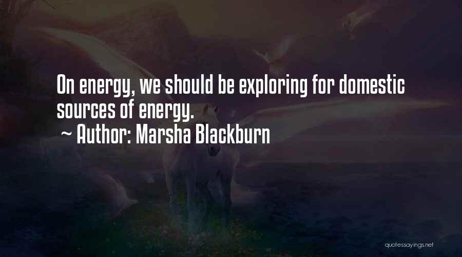 Marsha Blackburn Quotes: On Energy, We Should Be Exploring For Domestic Sources Of Energy.