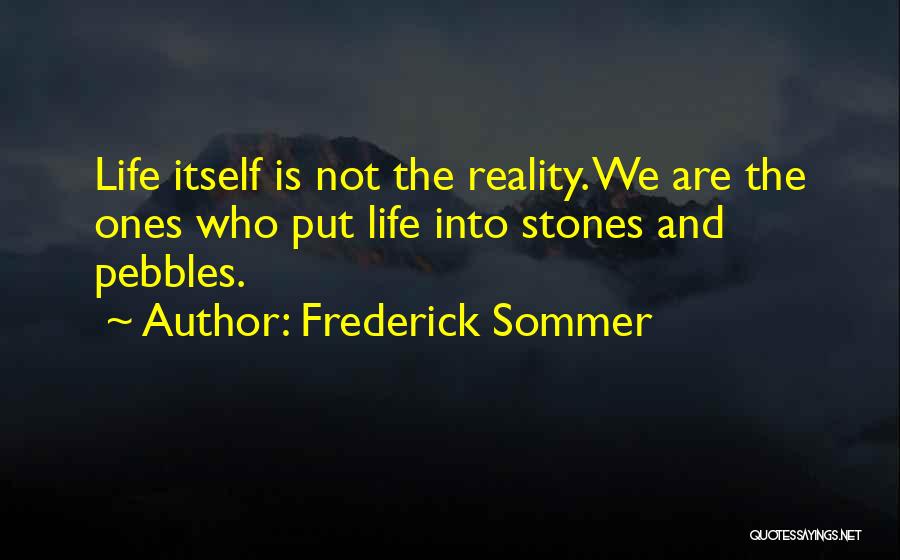 Frederick Sommer Quotes: Life Itself Is Not The Reality. We Are The Ones Who Put Life Into Stones And Pebbles.