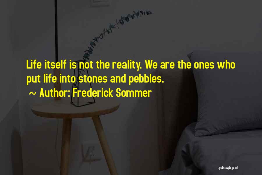Frederick Sommer Quotes: Life Itself Is Not The Reality. We Are The Ones Who Put Life Into Stones And Pebbles.