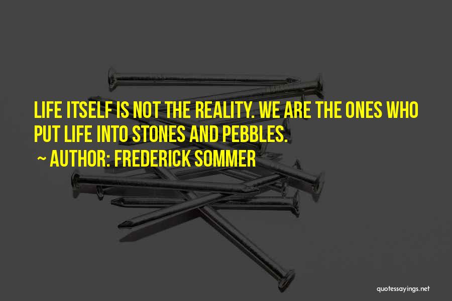 Frederick Sommer Quotes: Life Itself Is Not The Reality. We Are The Ones Who Put Life Into Stones And Pebbles.