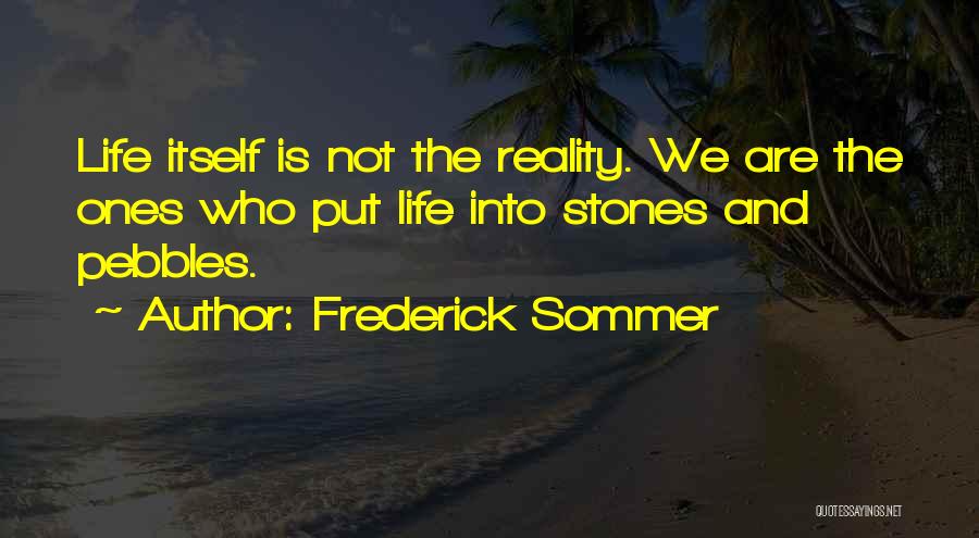 Frederick Sommer Quotes: Life Itself Is Not The Reality. We Are The Ones Who Put Life Into Stones And Pebbles.