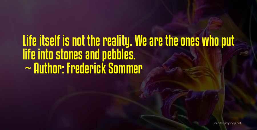 Frederick Sommer Quotes: Life Itself Is Not The Reality. We Are The Ones Who Put Life Into Stones And Pebbles.