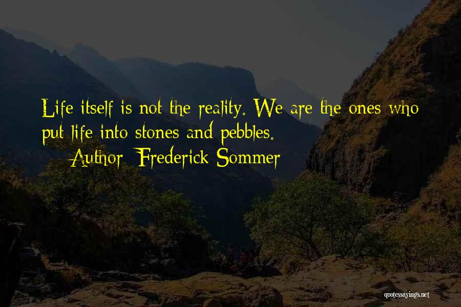 Frederick Sommer Quotes: Life Itself Is Not The Reality. We Are The Ones Who Put Life Into Stones And Pebbles.