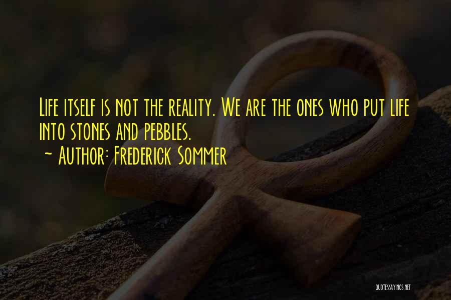 Frederick Sommer Quotes: Life Itself Is Not The Reality. We Are The Ones Who Put Life Into Stones And Pebbles.