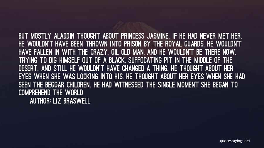 Liz Braswell Quotes: But Mostly Aladdin Thought About Princess Jasmine. If He Had Never Met Her, He Wouldn't Have Been Thrown Into Prison